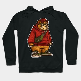 Grizzly Bear Illustration Mascot Hoodie